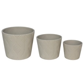 SET 3 MACETEROS DOLOMITA AIRE GRIS 25X25X20CM