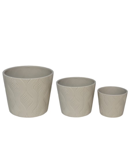 SET 3 MACETEROS DOLOMITA AIRE GRIS 25X25X20CM