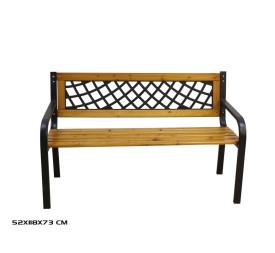 BANCO MADERA JARDIN ACERO 118X52X73CM