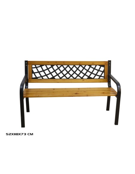 BANCO MADERA JARDIN ACERO 118X52X73CM