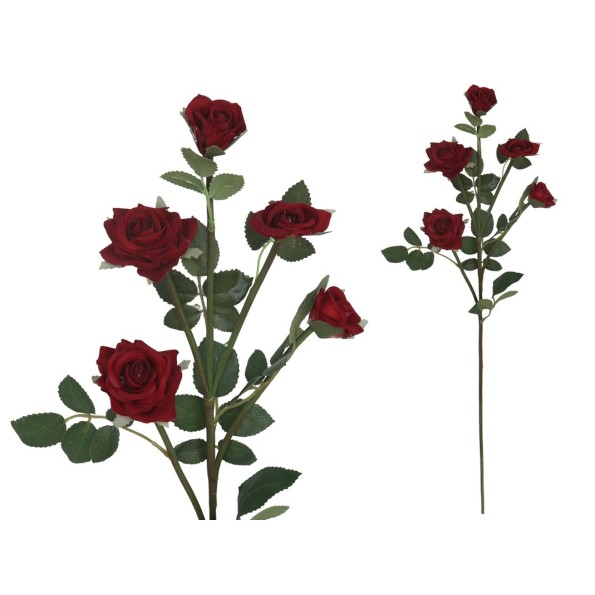 VARA ROSA TERCIOPELO X5 -72CM