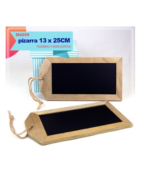 PIZARRA ETIQUETA DE MADERA13X25CM