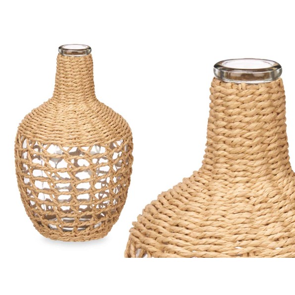 BOTELLA CRISTAL 30CM ESPARTO