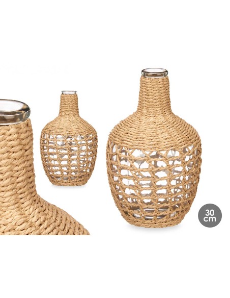 BOTELLA CRISTAL 30CM ESPARTO