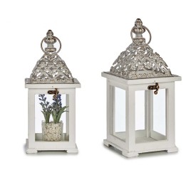 FAROL MADERA CUADRADO REJILLA ATA BLANCA