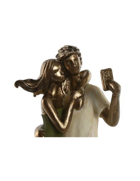 FIGURA RESINA 12X8,5X25,5 PAREJA SELFIE VERDE