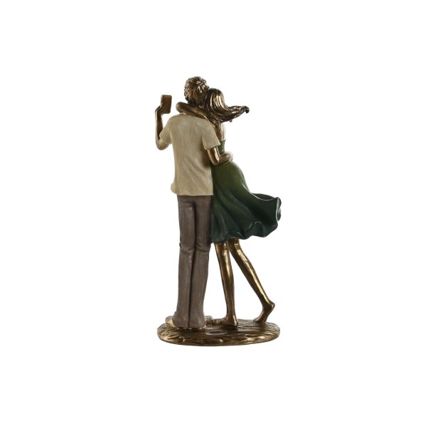 FIGURA RESINA 12X8,5X25,5 PAREJA SELFIE VERDE