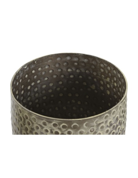 MACETERO SET 3 ALUMINIO 17X17X13 PATINADO VERDE