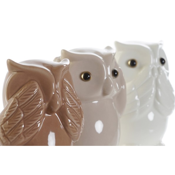 FIGURA PORCELANA 8,6X7,6X11,8 BUHO 3 SURT.