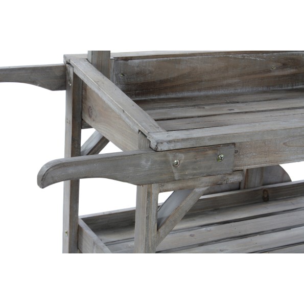 CARRO ABETO PIZARRA 87X41X109 RUEDAS MARRON CLARO