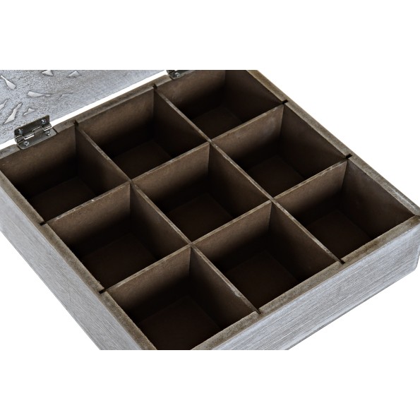 CAJA INFUSIONES MDF 23X23X7 MANDALA BLANCO