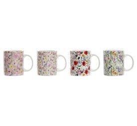 MUG PORCELANA NEW BONE 12X8X9 320ML FLORES 4 SURT.