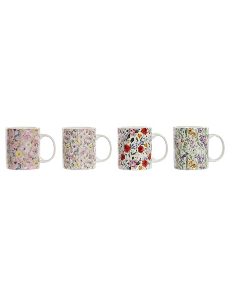MUG PORCELANA NEW BONE 12X8X9 320ML FLORES 4 SURT.