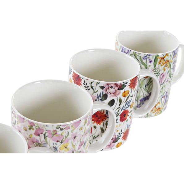 MUG PORCELANA NEW BONE 12X8X9 320ML FLORES 4 SURT.