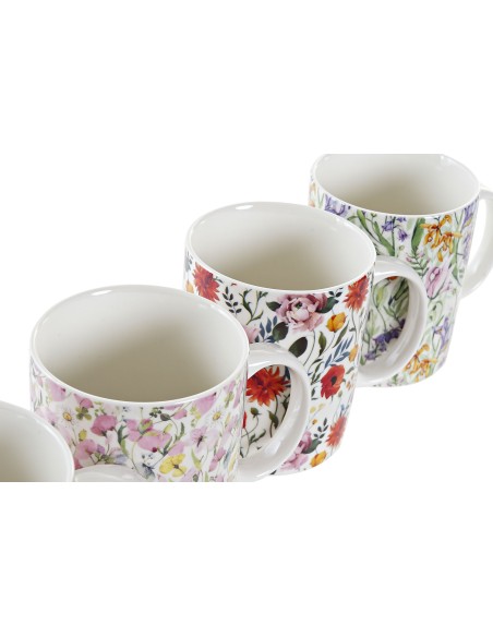 MUG PORCELANA NEW BONE 12X8X9 320ML FLORES 4 SURT.