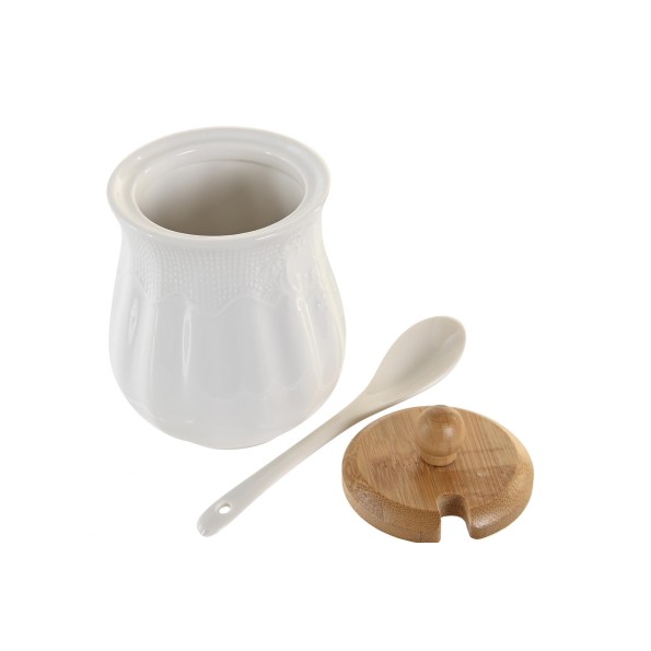 SALSERA SET 4 PORCELANA BAMBU 29,5X9X13 BLANCO
