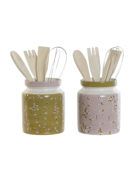 BOTE UTENSILIOS SET 5 DOLOMITE FLORES 12X12X25 1 L, 2 SUR