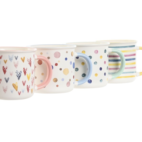 MUG PORCELANA NEW BONE 12,5X9,5X9 360ML, 4 SURT.