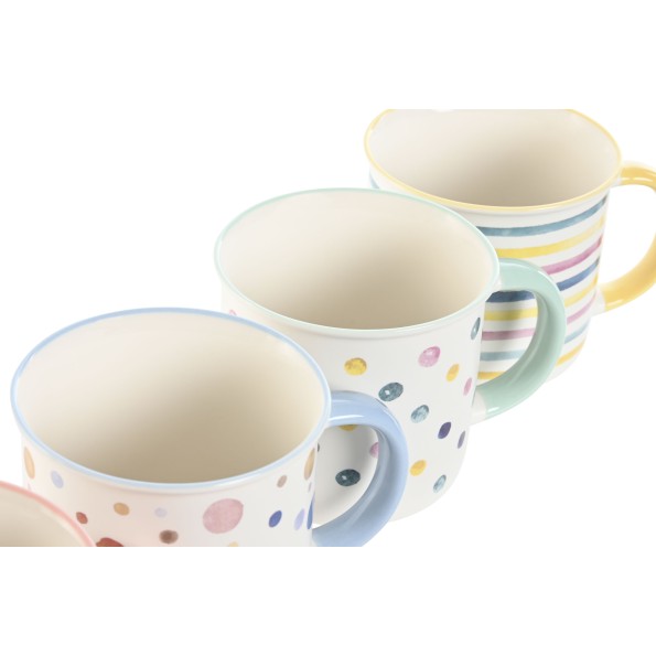 MUG PORCELANA NEW BONE 12,5X9,5X9 360ML, 4 SURT.