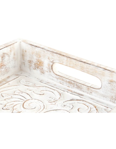 BANDEJA MANGO 50X25X6 MANDALA DESGASTADO BLANCO