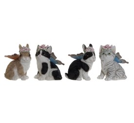 FIGURA RESINA 11X13X15 GATO CONEJO 4 SURT.