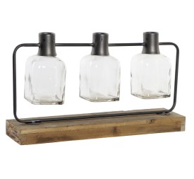 JARRON SET 3 CRISTAL METAL 49X11X27 NEGRO