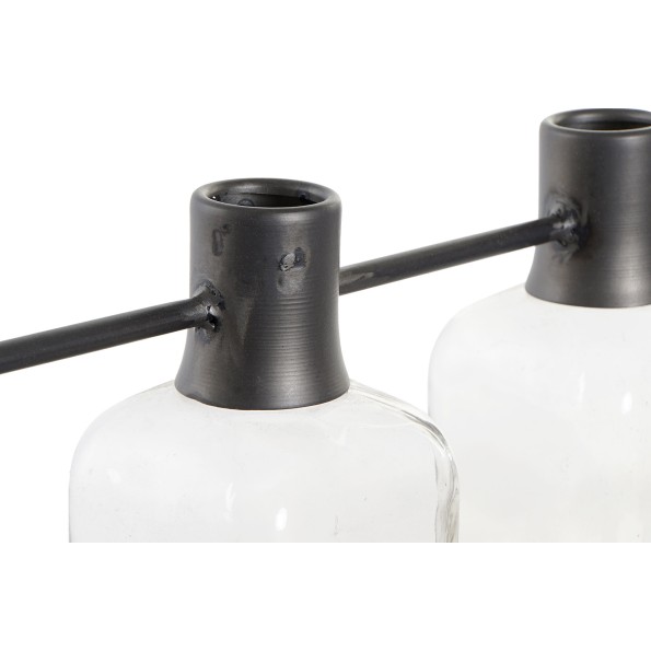 JARRON SET 3 CRISTAL METAL 49X11X27 NEGRO