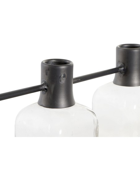 JARRON SET 3 CRISTAL METAL 49X11X27 NEGRO