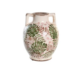 JARRON GRES 17X17X22 HOJAS BLANCO