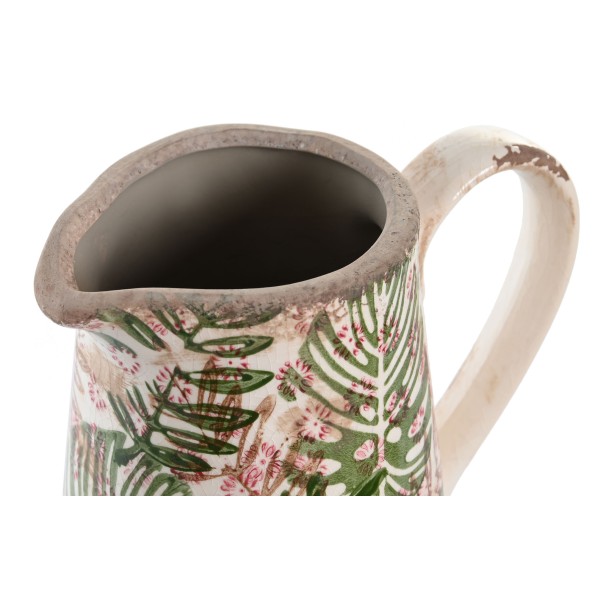 JARRA GRES 17X12X18,5 HOJAS BLANCO