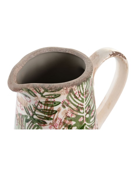 JARRA GRES 17X12X18,5 HOJAS BLANCO