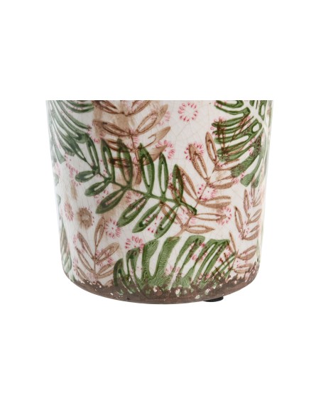 JARRON GRES 14X14X25 HOJAS BLANCO