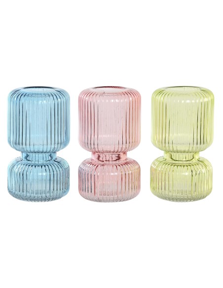 JARRON CRISTAL 12X12X21 RAYAS 3 SURT.