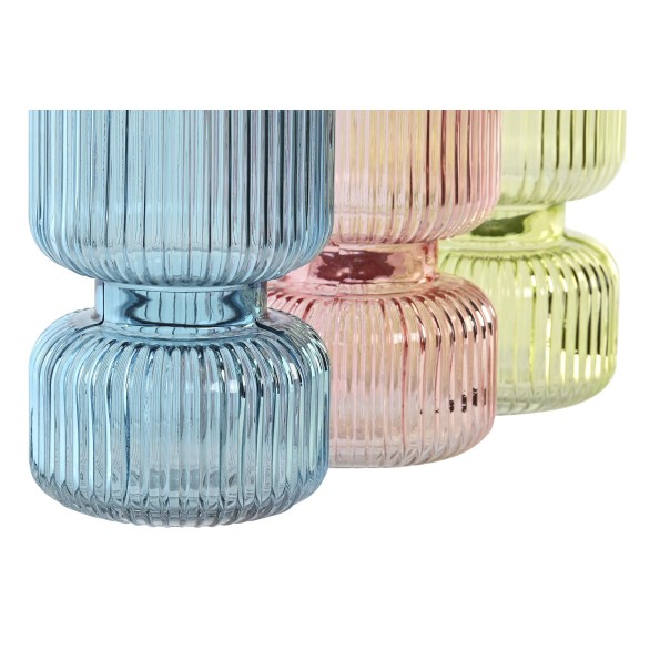 JARRON CRISTAL 12X12X21 RAYAS 3 SURT.