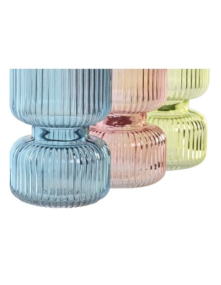 JARRON CRISTAL 12X12X21 RAYAS 3 SURT.