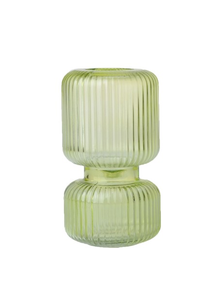 JARRON CRISTAL 12X12X21 RAYAS 3 SURT.