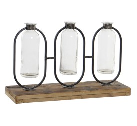 JARRON SET 3 CRISTAL METAL 38X11,5X23 NEGRO