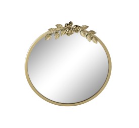 ESPEJO METAL 60X4X66 FLORES DORADO