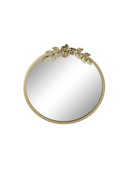 ESPEJO METAL 60X4X66 FLORES DORADO