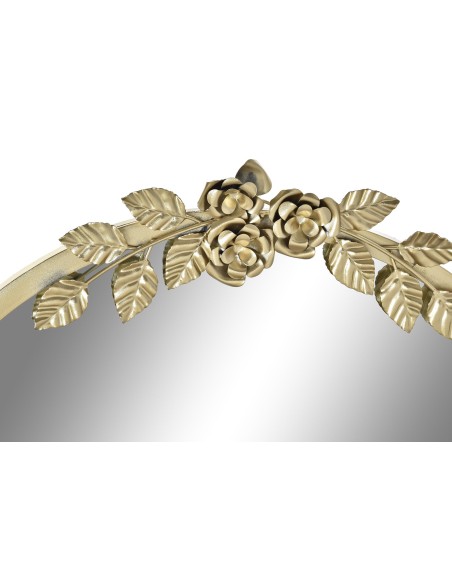 ESPEJO METAL 60X4X66 FLORES DORADO