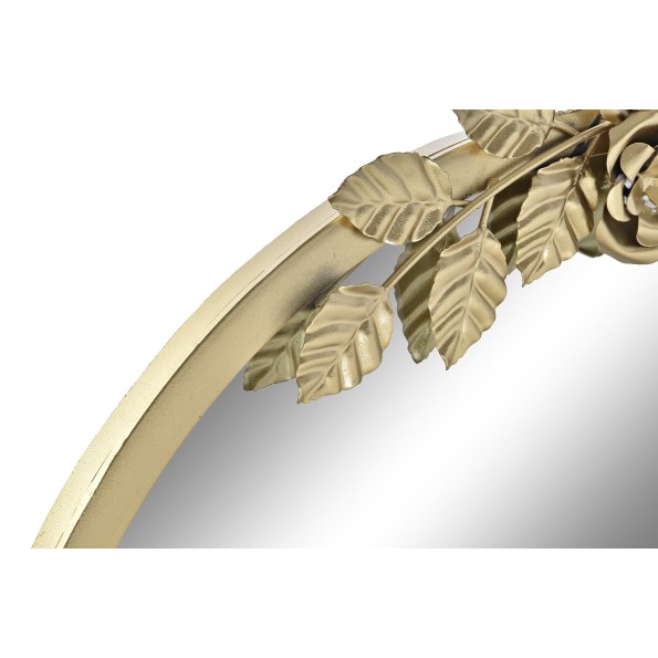 ESPEJO METAL 60X4X66 FLORES DORADO