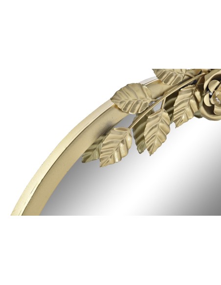 ESPEJO METAL 60X4X66 FLORES DORADO