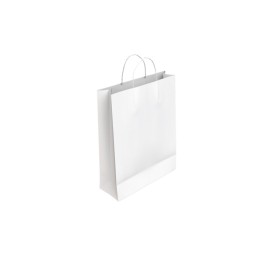 BOLSA PAPEL CELULOSA BLANCO S 24x10x32 cm