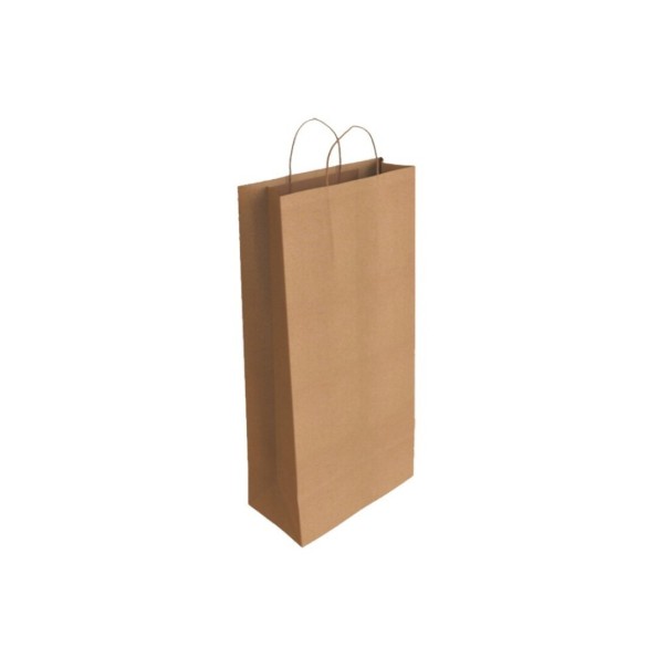 BOLSA PAPEL KRAFT MARRON BOTELLA 18x8x39 cm