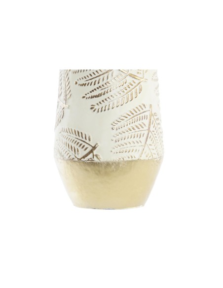 JARRON METAL 19X19X64 HOJA DORADO