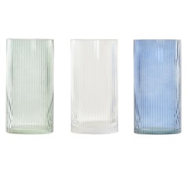 JARRON CRISTAL RECTO COLORES NEUTROS 10X10X20 3 SURT.