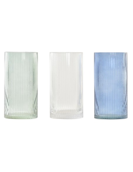 JARRON CRISTAL RECTO COLORES NEUTROS 10X10X20 3 SURT.