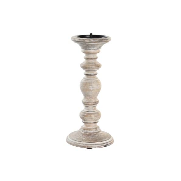 CANDELABRO MANGO METAL 14X14X32 DESGASTADO BLANCO