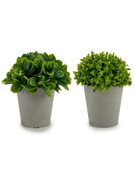 b MACETA GRIS HOJAS CORTAS 2 MODELOS 13 x 13 x 17 cm.