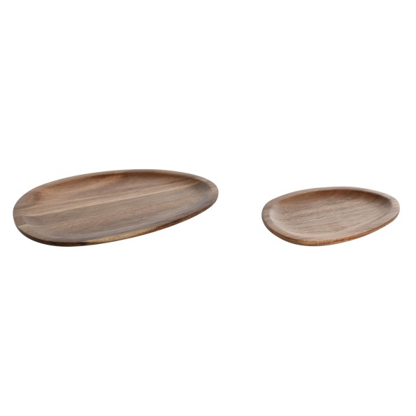 BANDEJA PLATO SET 2 ACACIA 26X18X1,6 OVAL NATURAL